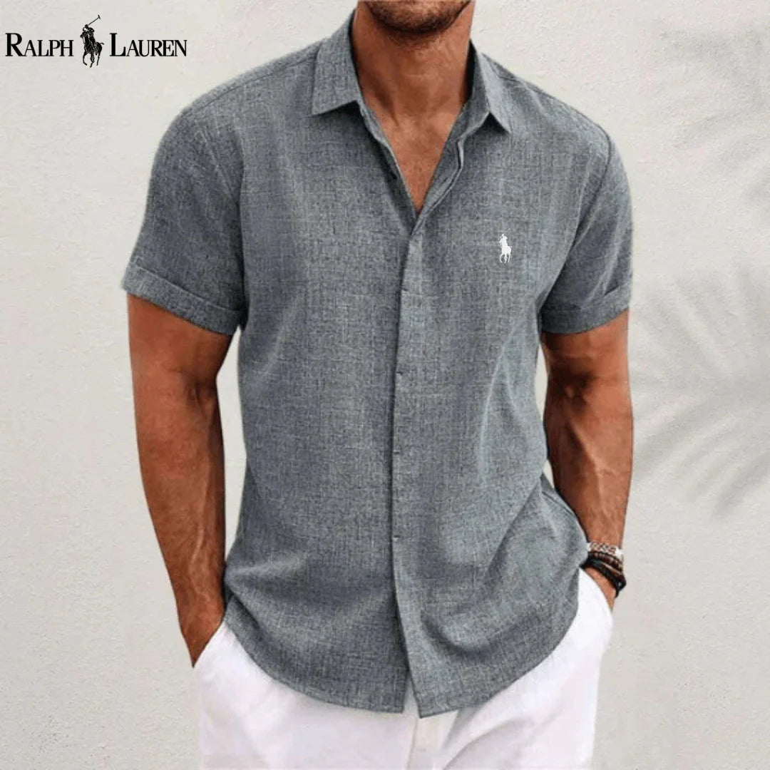 2026 Men's Linen Shirts Short Sleeve Casual Shirts
