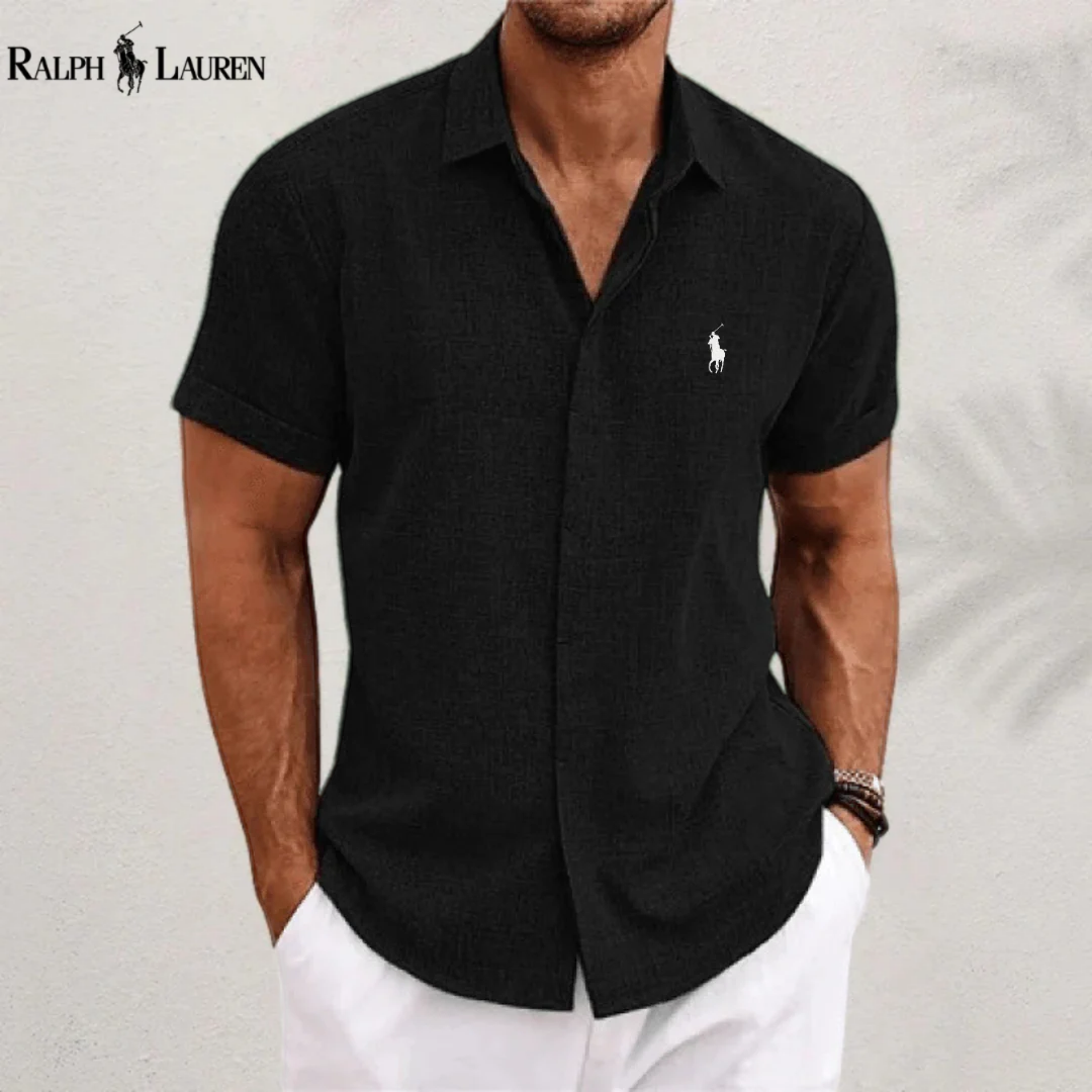 2026 Men's Linen Shirts Short Sleeve Casual Shirts