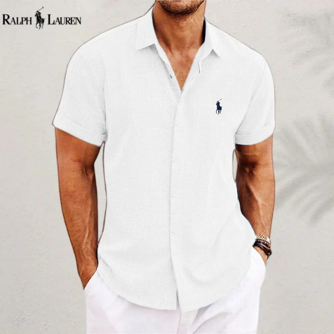 2026 Men's Linen Shirts Short Sleeve Casual Shirts