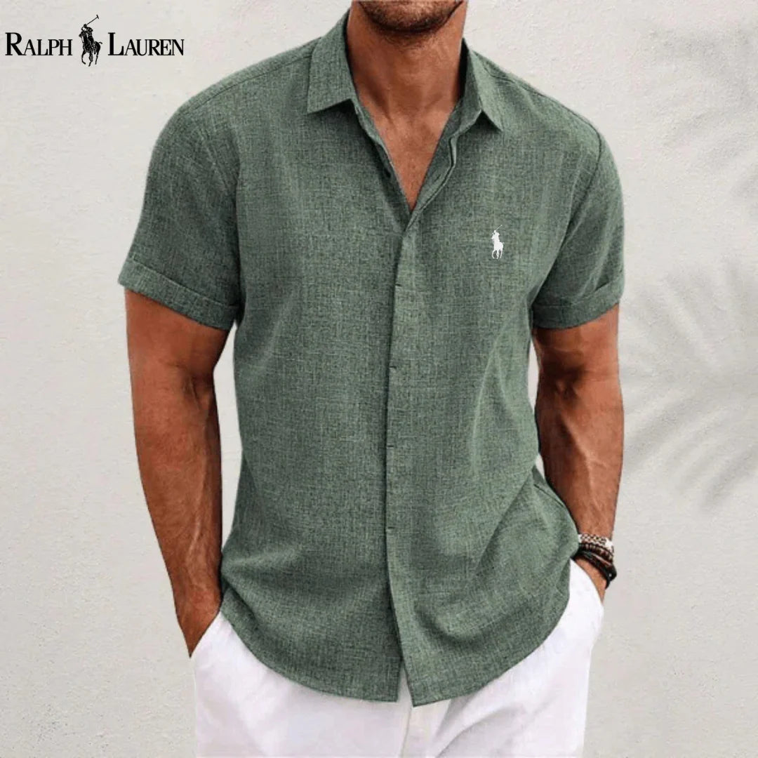 2026 Men's Linen Shirts Short Sleeve Casual Shirts